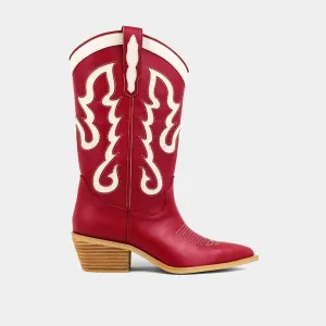 Women's Yaya Dark Cowboy Boot In Red