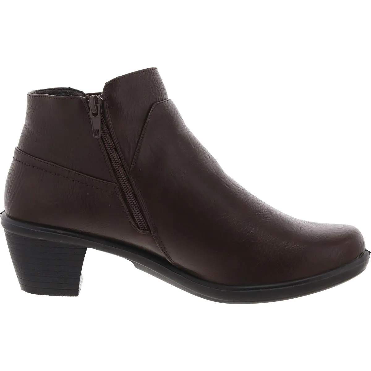Womens Zipper Faux Leather Booties
