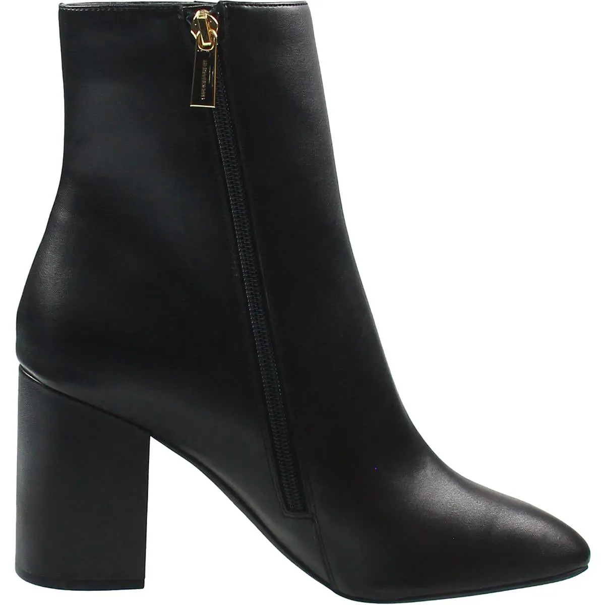Womens Zipper Faux Leather Mid-Calf Boots