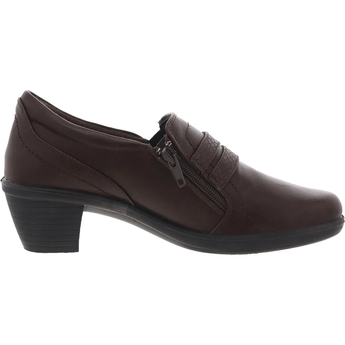 Womens Zipper Faux Leather Shooties
