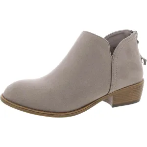 Womens Zipper Faux Suede Booties