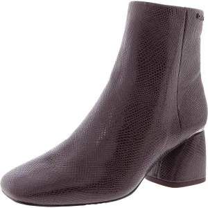 Womens Zipper Leather Ankle Boots