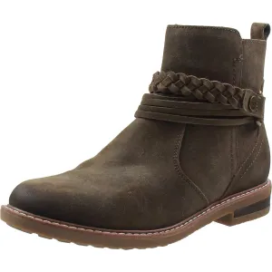 Womens Zipper Leather Ankle Boots