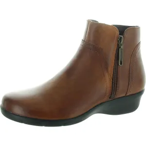 Womens Zipper Leather Ankle Boots