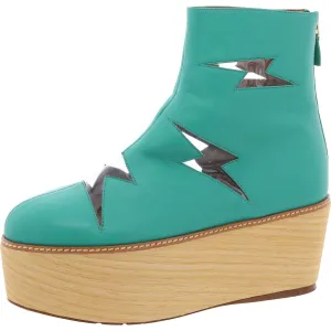 Womens Zipper Leather Ankle Boots
