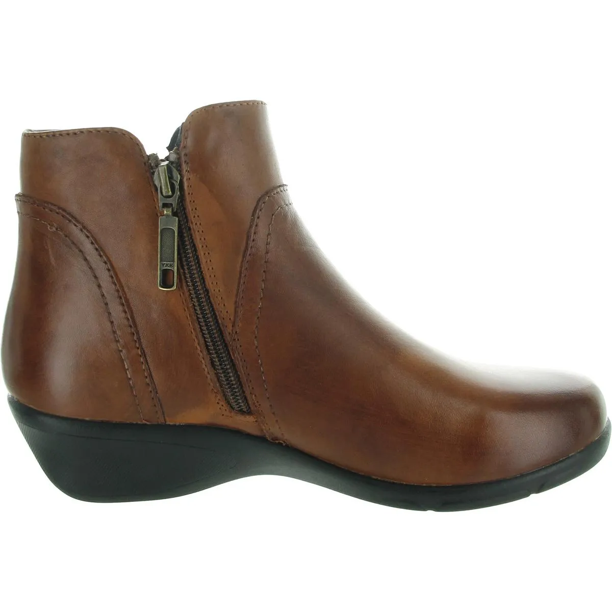 Womens Zipper Leather Ankle Boots