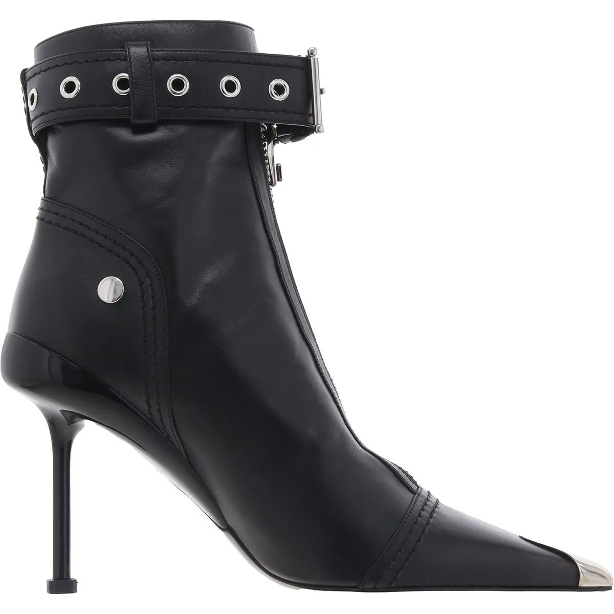 Womens Zipper Leather Ankle Boots