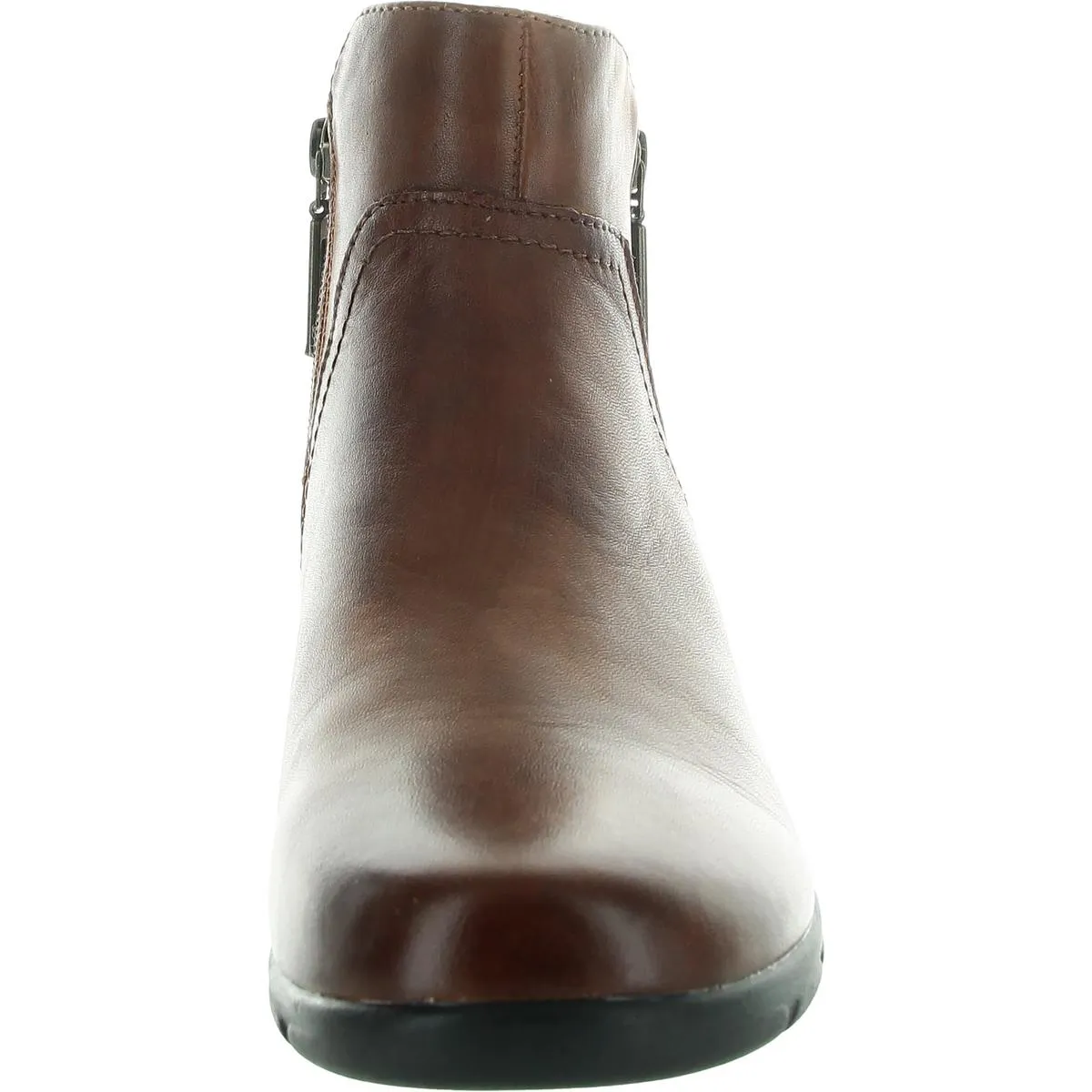 Womens Zipper Leather Ankle Boots