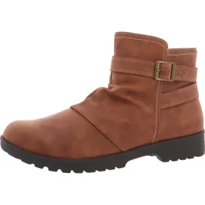 Womens Zipper Leather Booties