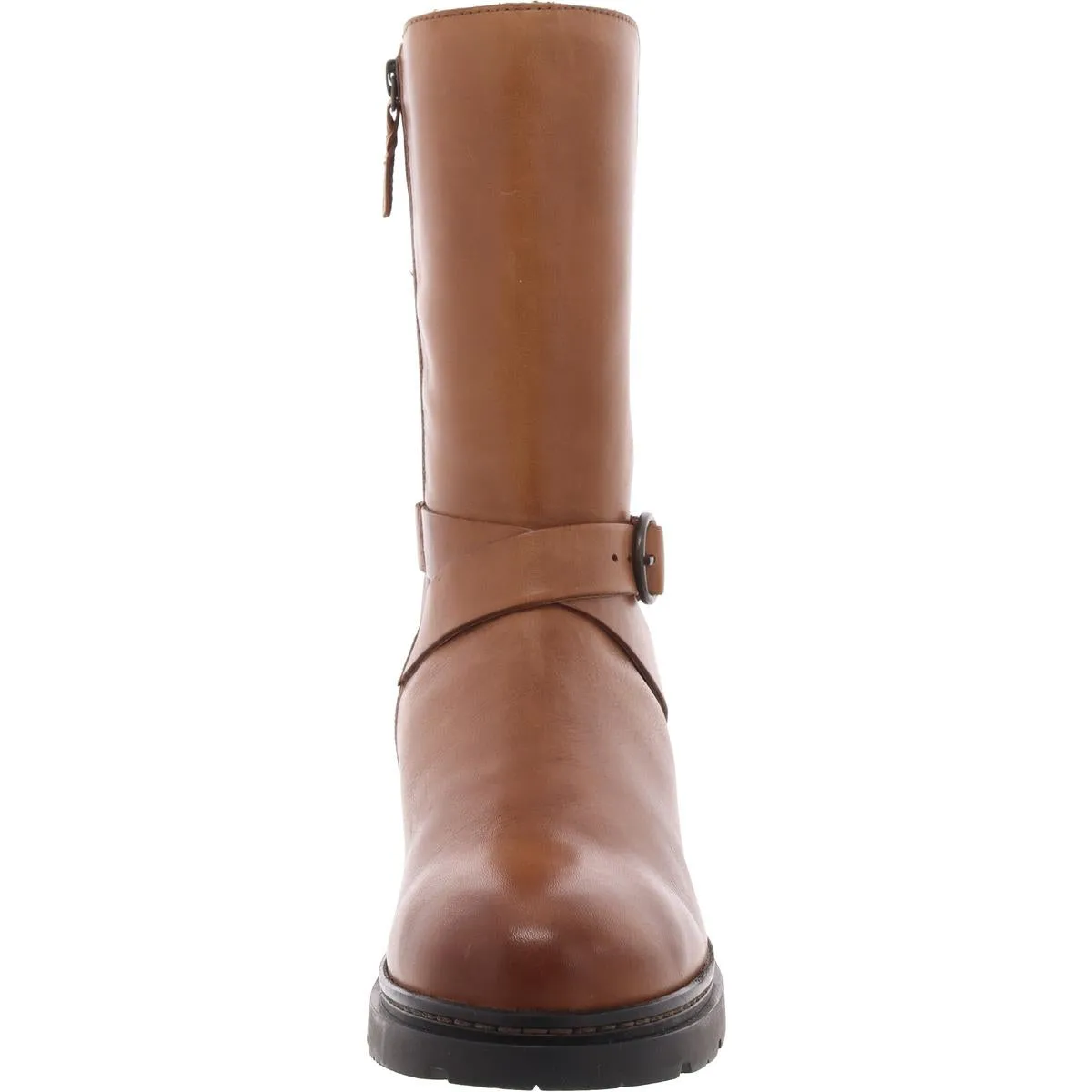 Womens Zipper Leather Knee-High Boots