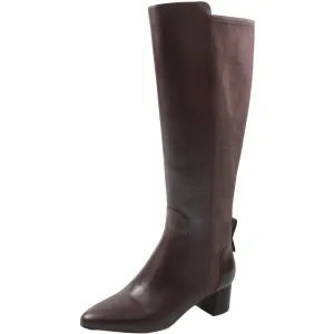 Womens Zipper Leather Knee-High Boots