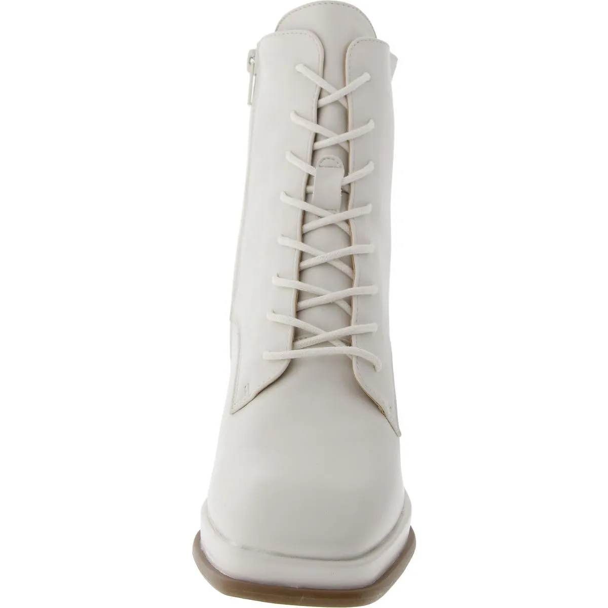 Womens Zipper Manmade Combat & Lace-Up Boots