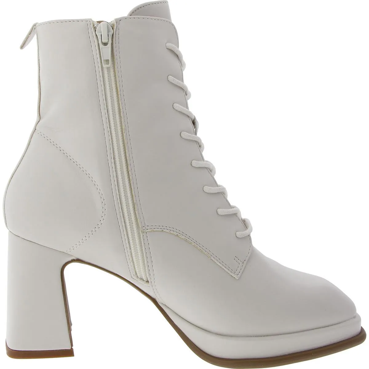 Womens Zipper Manmade Combat & Lace-Up Boots