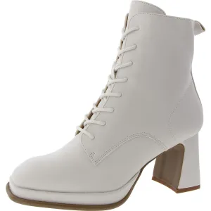 Womens Zipper Manmade Combat & Lace-Up Boots
