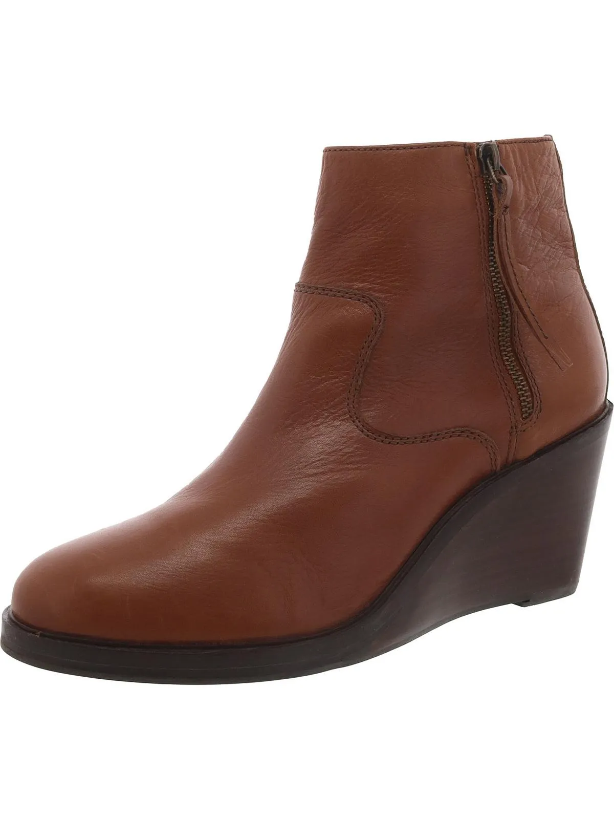 Womens Zipper Wedge Ankle Boots