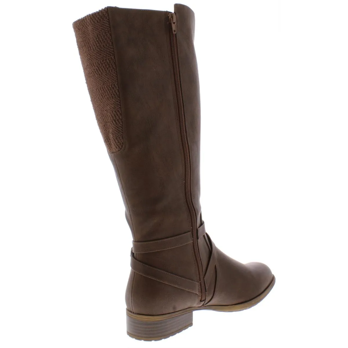 Xtrovert Womens Faux Leather Wide Calf Riding Boots