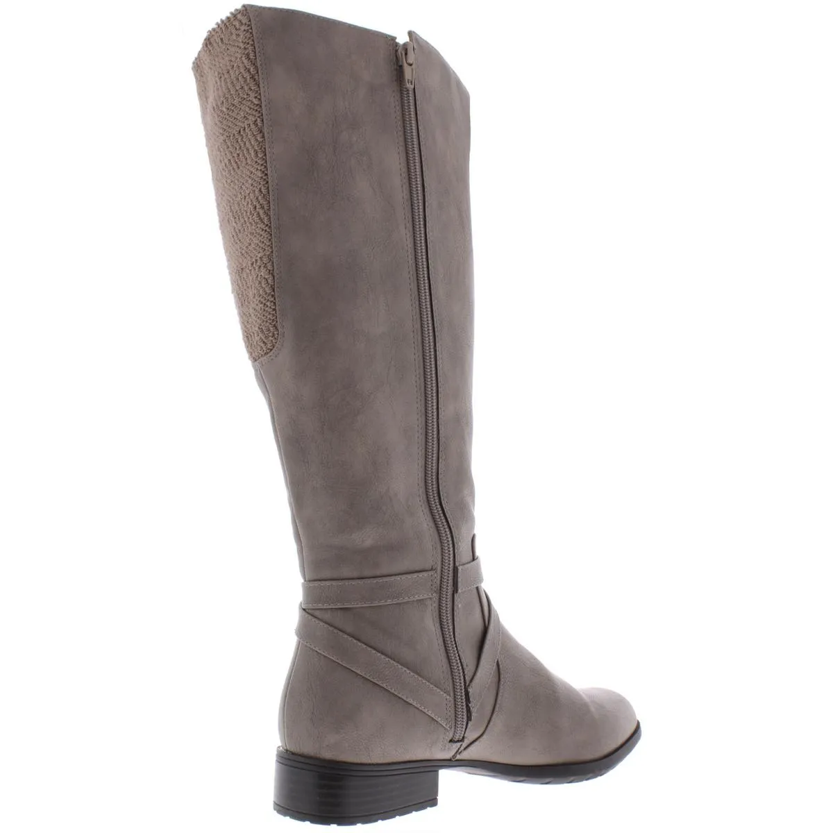 Xtrovert Womens Wide Calf Faux Leather Knee-High Boots