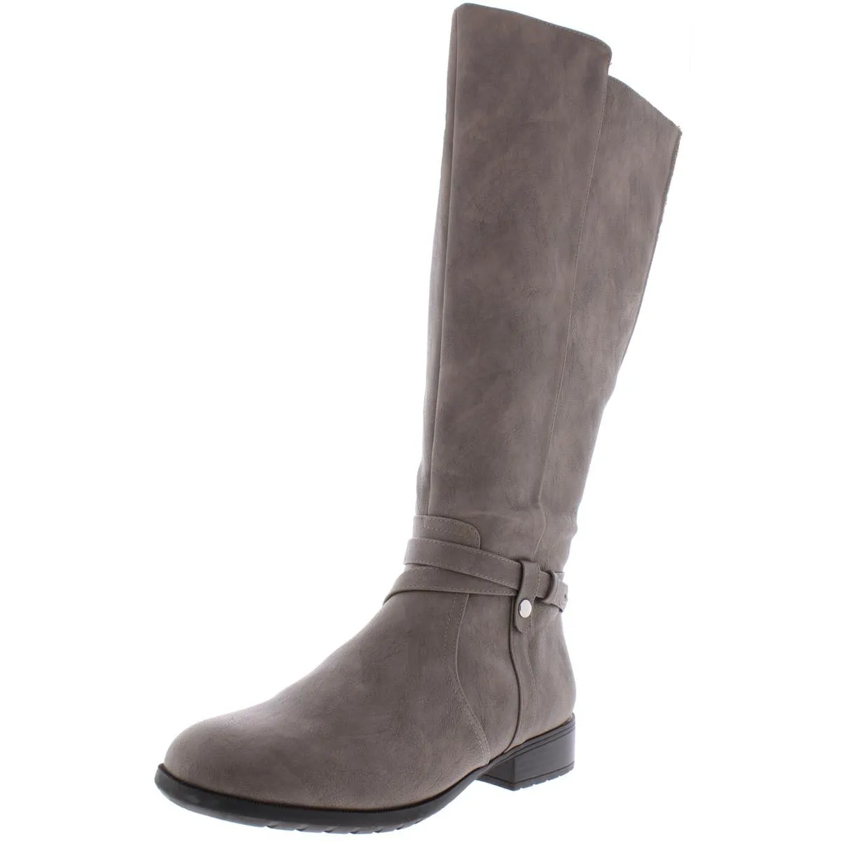 Xtrovert Womens Wide Calf Faux Leather Knee-High Boots