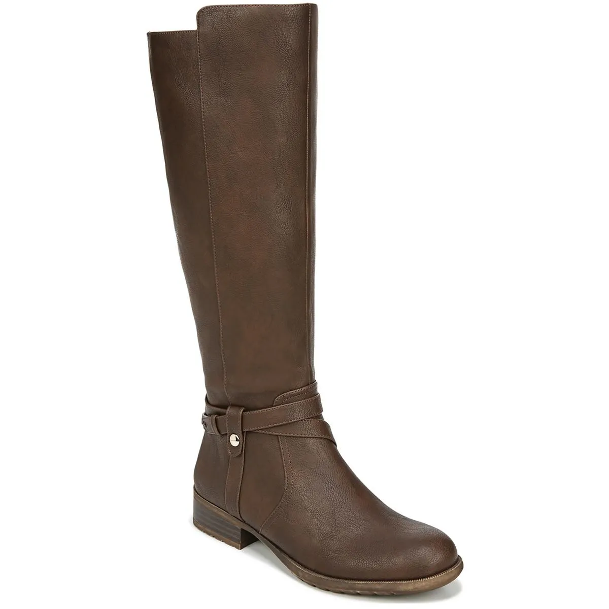 Xtrovert Womens Wide Calf Faux Leather Knee-High Boots