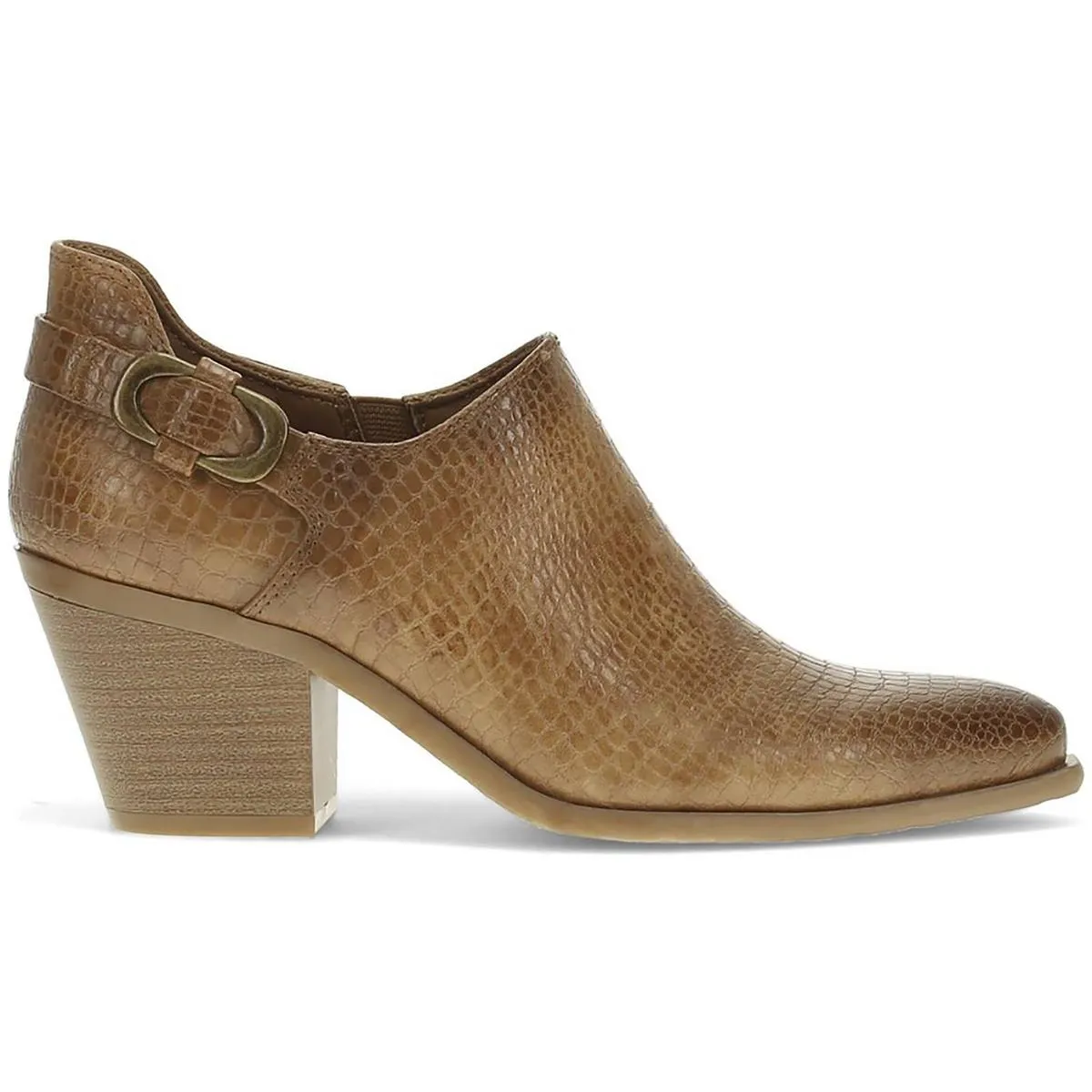 YANAH  Womens Block Heel Embossed Booties