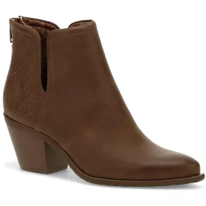 YARA Womens Block Heel Faux Leather Ankle Boots