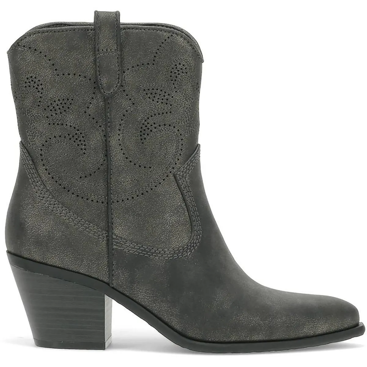 Yenni Womens Embroidered Faux Leather Cowboy, Western Boots