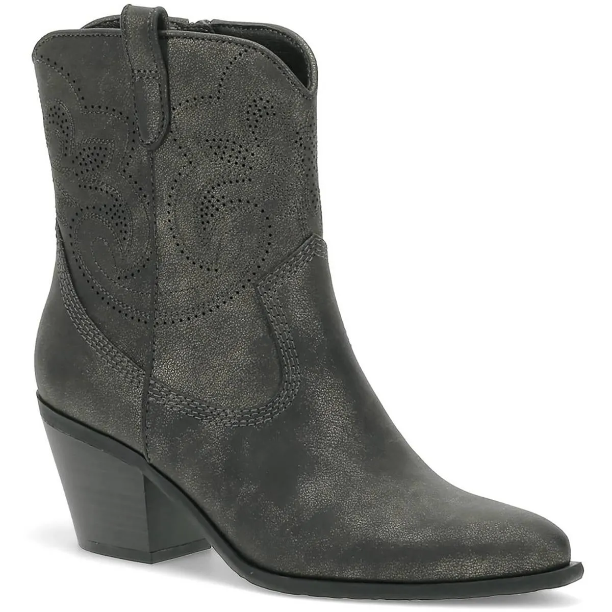 Yenni Womens Embroidered Faux Leather Cowboy, Western Boots