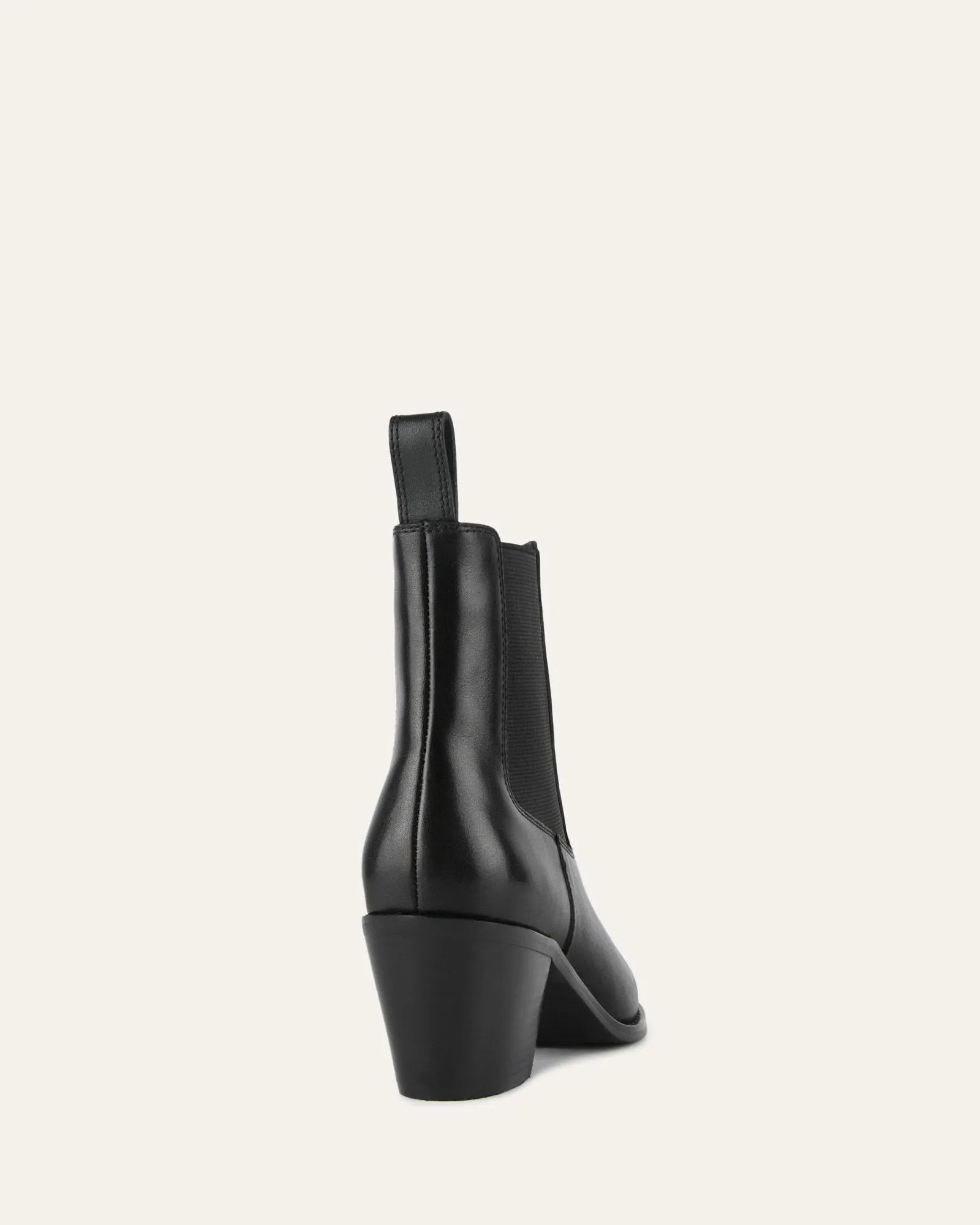 ZELLA MID ANKLE BOOTS BLACK LEATHER