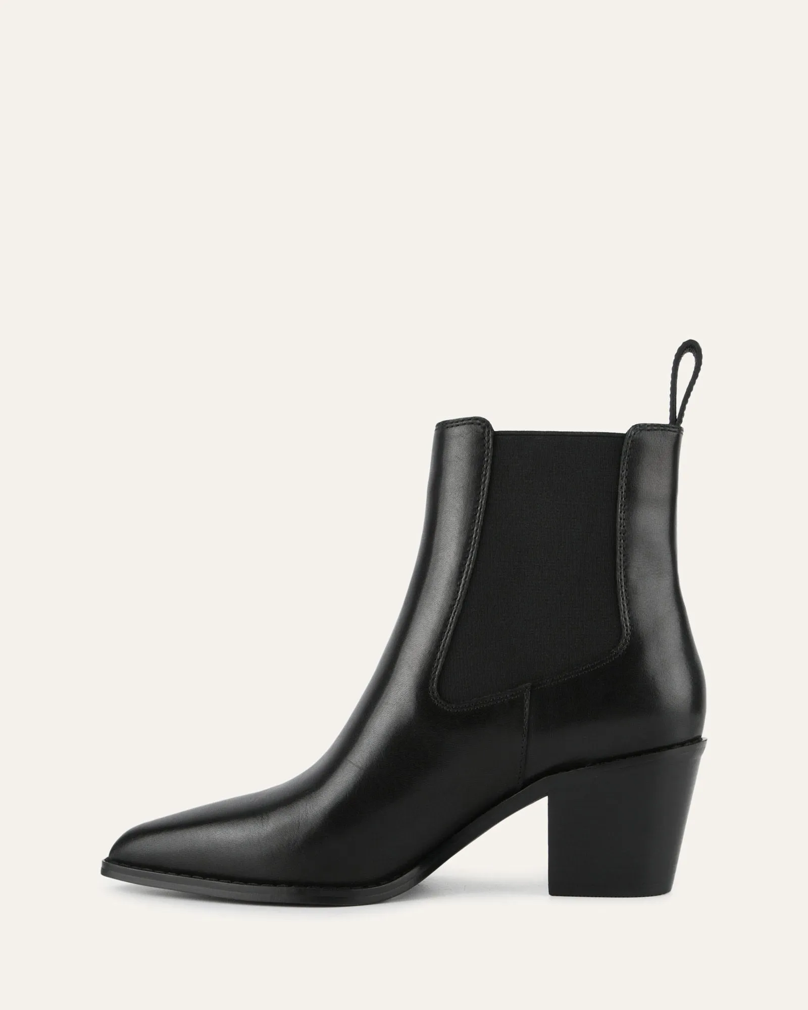 ZELLA MID ANKLE BOOTS BLACK LEATHER