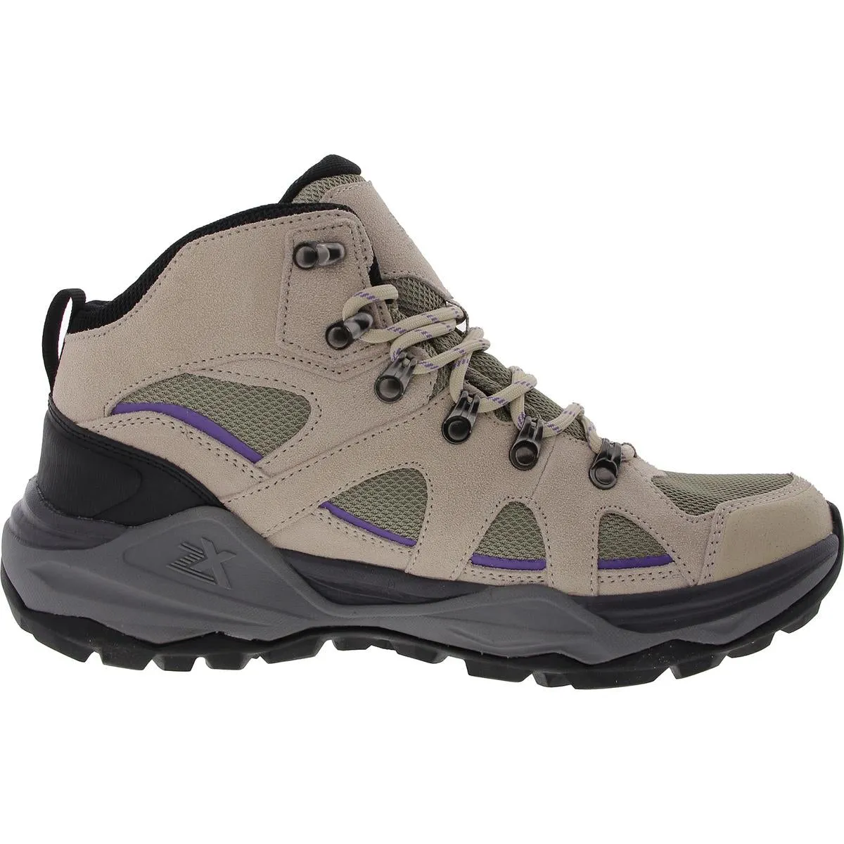 ZF900048 Womens Logo Leather Hiking Boots
