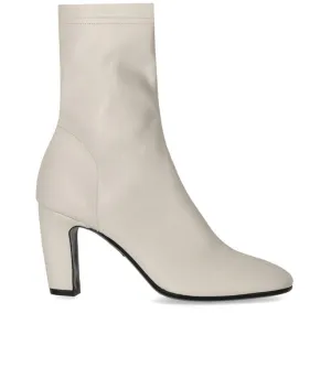 Zhaira White Heeled Ankle Boot